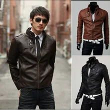 ПП Новая мужская весенняя и осенняя одежда тонкая косой молнией мотоциклетная кожаная верхняя одежда мужская короткая Дизайнерская куртка
