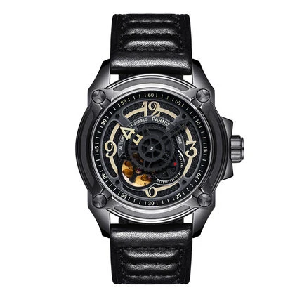 Parnis Commander IIV Seriers Luminous Mens Leather Watchband Fashion Automatic Mechanical Watch Wristwatch MIYOTA 82S5 Movement