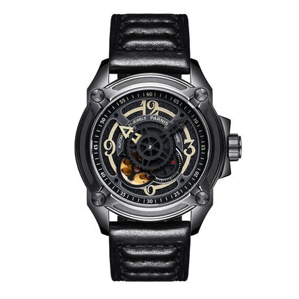 Parnis Commander IIV Seriers Luminous Mens Leather Watchband Fashion Automatic Mechanical font b Watch b font