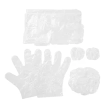 4 шт. одноразовые Пластик Уход за волосами крашение инструменты комплект салон волос Кепки уха крышка перчатки фартук парикмахера окраски волос краситель инструмент 10 компл