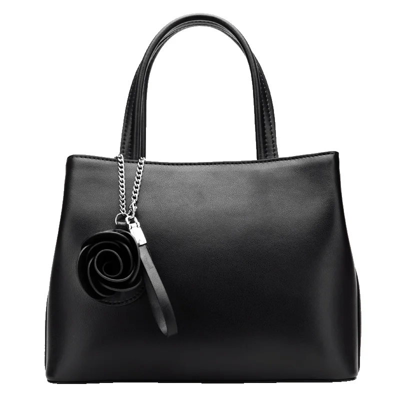 

new handbag cow leather shoulder bag fashion top grade Messenger Bag brand 2018 women genuine leather bag Beautiful rose