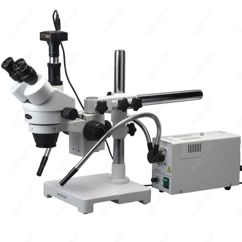 Тринокулярный бум микроскоп-поставка AmScope волокна светильник микроскоп 3.5X-90X +