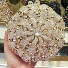 Бриллиантовая женская сумка на молнии Маленькая вечерняя сумка женская винтажная клатч женские сумки-клатчи для женщин Серебристая Золотая сумка(88306-B