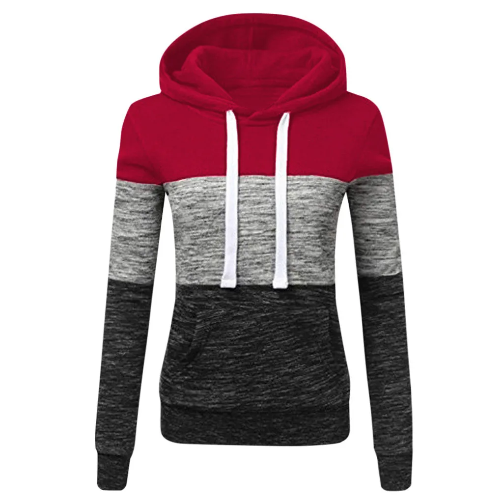 

patchwork women sweatshirt hoodies fashion polerones mujer pullovers hoody 2019 tops plus size Europe style moletom