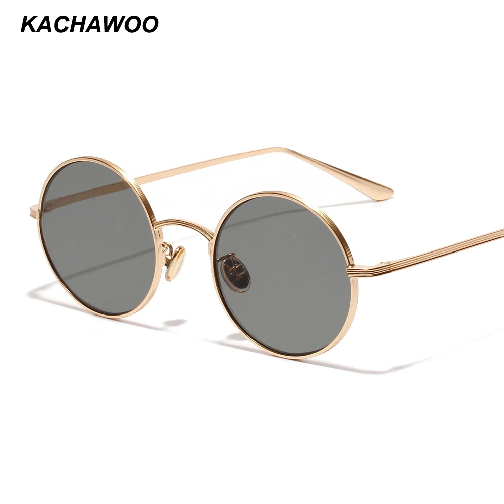 

Kachawoo wholesale 6pcs small round sunglasses women gold metal frame circle sun glasses men retro eyeglasses vintage summer