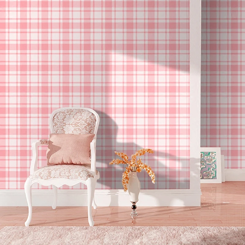 Pink Plaid Dormitory Desk Wall Stickers Solid Color Wallpaper For Kids Room Princess Room Girls Bedroom Self adhesive Wall Paper Pink Plaid Dormitory Desk Wall Stickers Solid Color Wallpaper For Kids Room Princess Room Girls Bedroom Self adhesive Wall Paper