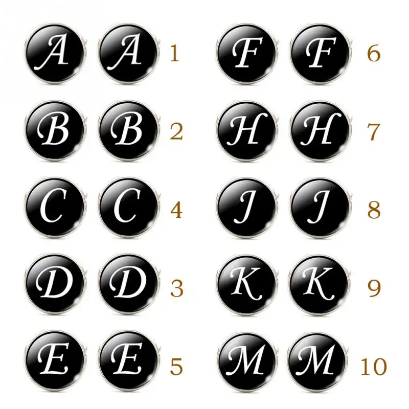 Мужская мода, A-Z, запонки «Алфавит», серебряный цвет, запонки для мужчин, рубашки джентльмена, свадебные запонки, подарки