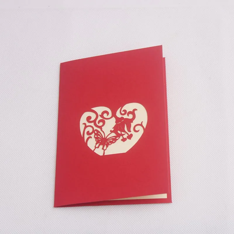 3d Coeur D Amour Carte De Voeux Pop Up Papier Decoupe Carte Postale D Anniversaire Valentines Cadeau Aliexpress