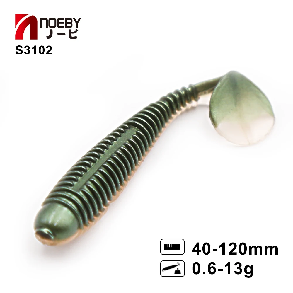

Noeby soft lures silicone bait for fishing 7cm 2.5g 9.5cm 5.5g new style T-tail PVC material 10 colors available