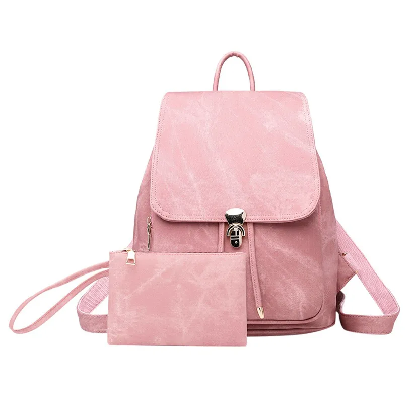 

New Women Backpack for Teenage Girls School Bags Soft PU Leather Imitation Denim Bag Large Drawstring Backpacks mochila feminina