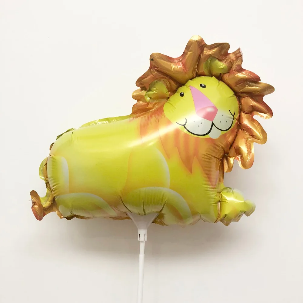 2PCS Mini Lion Foil Balloon Hand Hold Balloons with Sticks with Cup ...