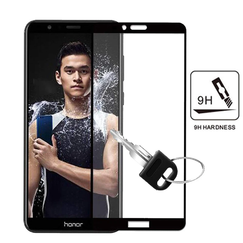 9D закаленное стекло для Huawei Honor 7X полное покрытие изогнутое Защитное экрана на