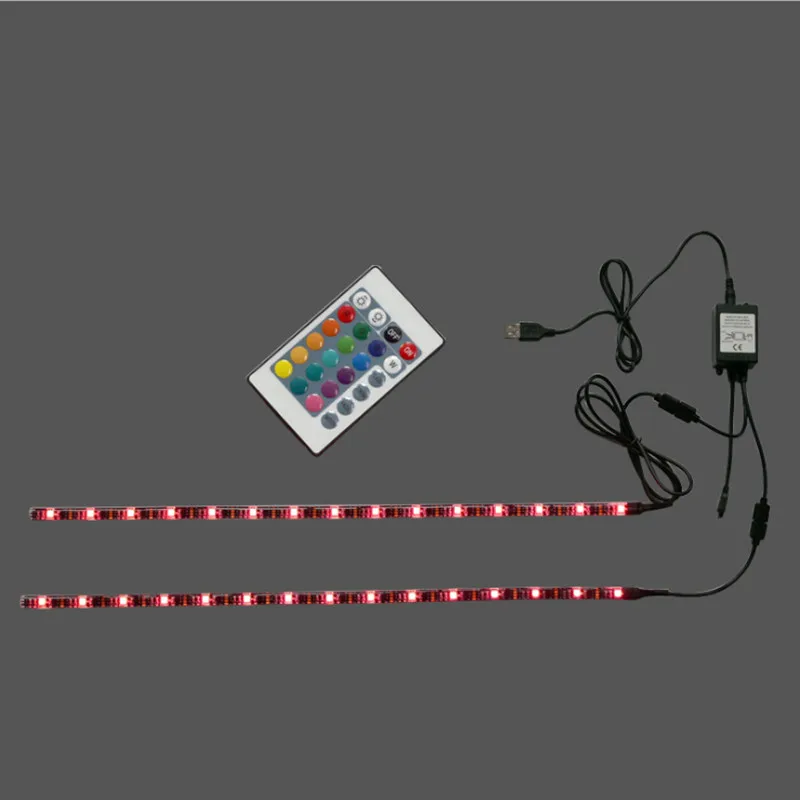 LED TV background seven color decoration 24 key double USB interface 5V waterproof soft light bar