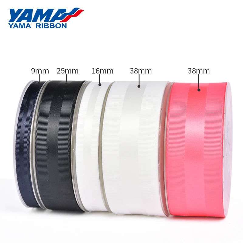 Атласная лента YAMA Grosgrain Edge 9 16 25 38 мм 100 ярдов и 3/" 5/8" " 1,5" дюймов для платья «сделай сам» бант для волос вечерние ленты для свадьбы