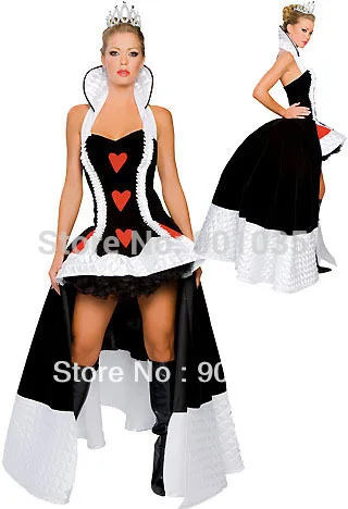 

QUEEN of HEARTS Womens Fancy Dress Costume Ladies Alice in Wonderland 8119 S-2XL