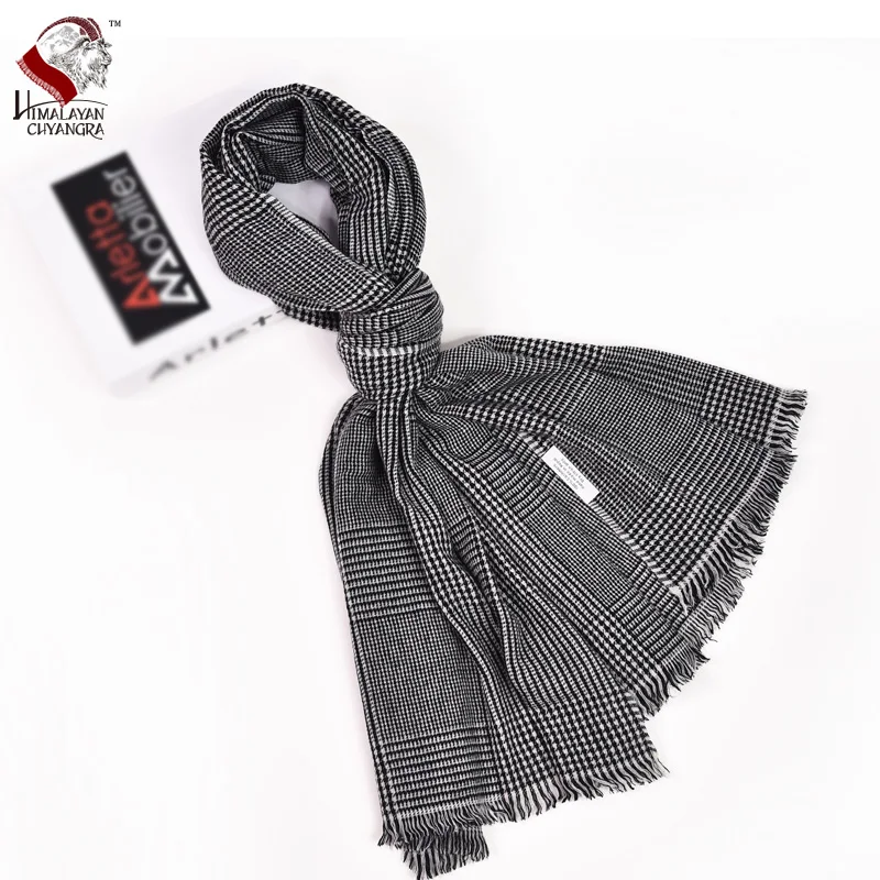 

Nepalese 100% Pure Cashmere Houndstooth Checked Plaid Shawl Scarf Wrap Thick Warm Soft Free Shipping Premium Quality