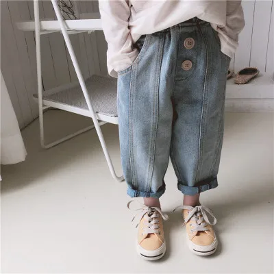 

Spring new children's jeans baby boys and girls harem pants wild fashion jeans