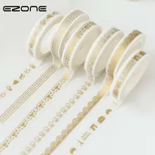 EZONE 8mm*7m Creative Print Gold Washi Tape DIY Scrapbooking Masking Craft Adhesive Lace Tape Stationery School Office Supplies