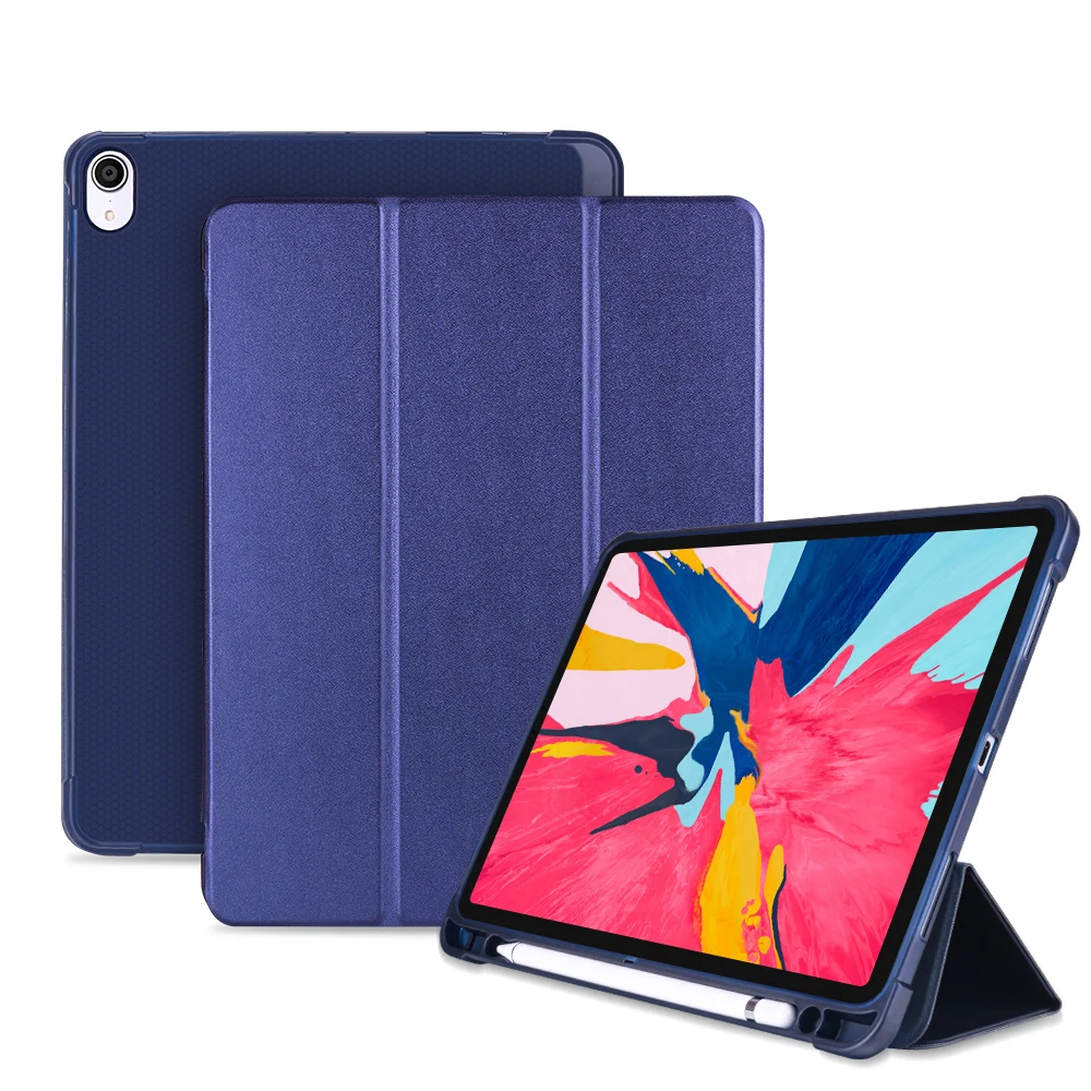 

Smart Magnetic Case For New iPad Pro 11 Release with Pencil Holder Soft Silicone Cover For iPad Pro 11 inch 2018 Leather Case