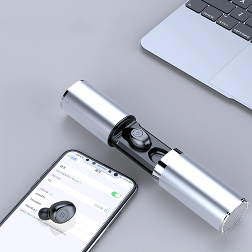 

TEAMYO F9 TWS Mini Bluetooth 5.0 Wireless Earbuds in-ear Headphones Earphones Sport Headset For Phone with 1300mAh Charging Case