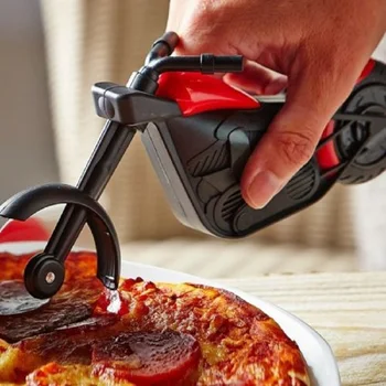 

1Pc Motorcycle Stainless Steel Pizza Knife Pizza Wheel Cutter Motorbike Roller Chopper Slicer Peel Knives Kitchen Tools