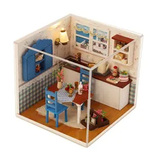 Романтический DIY деревянный Миниатюрный Кукольный дом наборы мини мебель с пылезащитный чехол кукольный домик модель здания дети собран