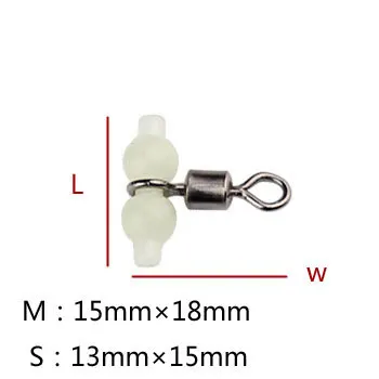 20 шт./лот, рыболовные Вертлюги для океанской лодки, 3 ходовые поперечные светящиеся бусины с поворотными рыболовными аксессуарами