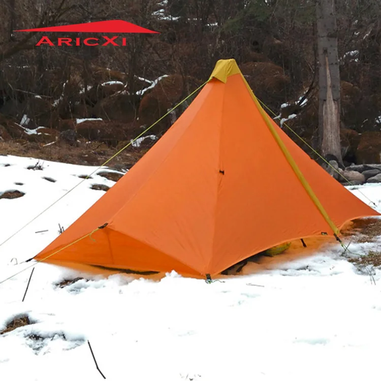 

portable ultra light 1 Person Camping Tent Outdoor 20D Nylon Both Sides Silicon Coating Rodless Pyramid outdoor tent