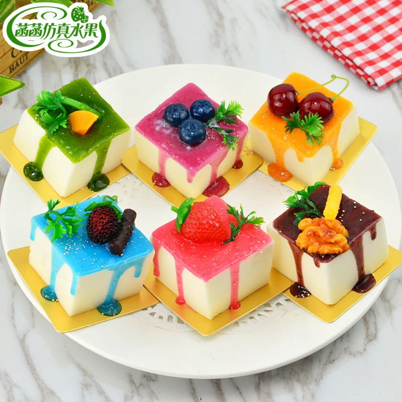 

Gold trays cake fake fruit cake model square decoration wedding props