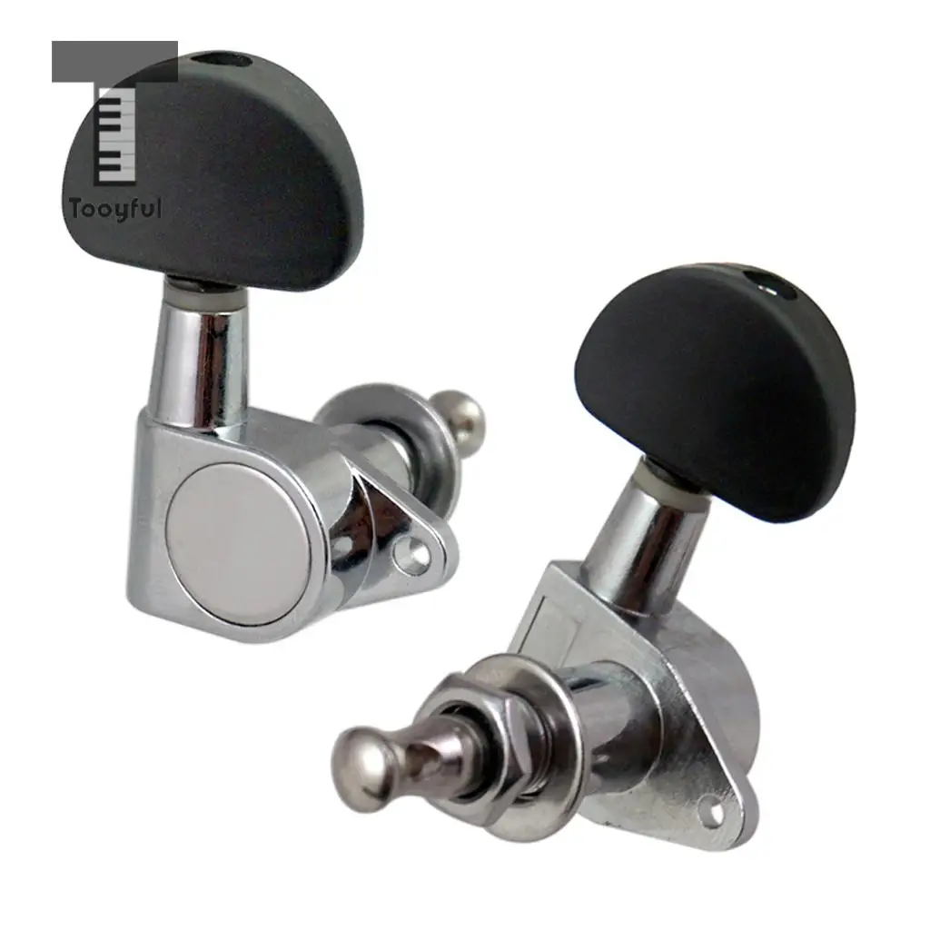 Metal Guitar Tuning Pegs Tuners Machine Head Parts Great For Steel String Guitars Acoustic Guitar Parts 3 Left 3 Right Black