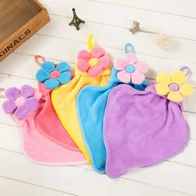 5 цветов бутоны высокое качество фланелевая Протирка ручной полотенце для кухни и ванной впитывающая салфетка подвесные полотенца для рук