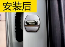 NEW 3D Aço Inoxidável Fivela Fechadura Da Porta de Proteção Capa Protetora guarnição 4 pcs para Nissan Qashqai j11 2007-2017 Acessórios do carro