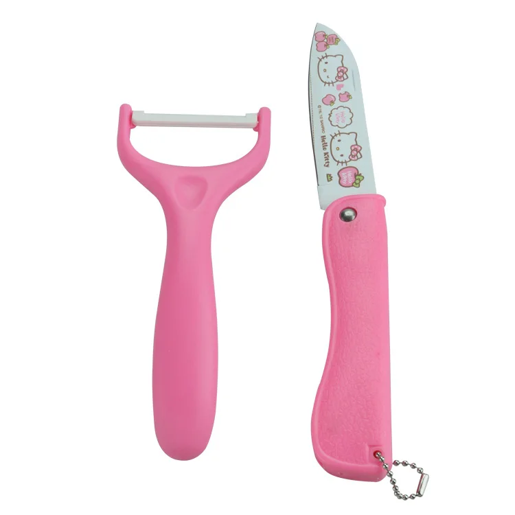 

2pcs/lot Best ceramic peeler set 8 inch paring knife 6inch ceramic peeler kitchen knive KX 201