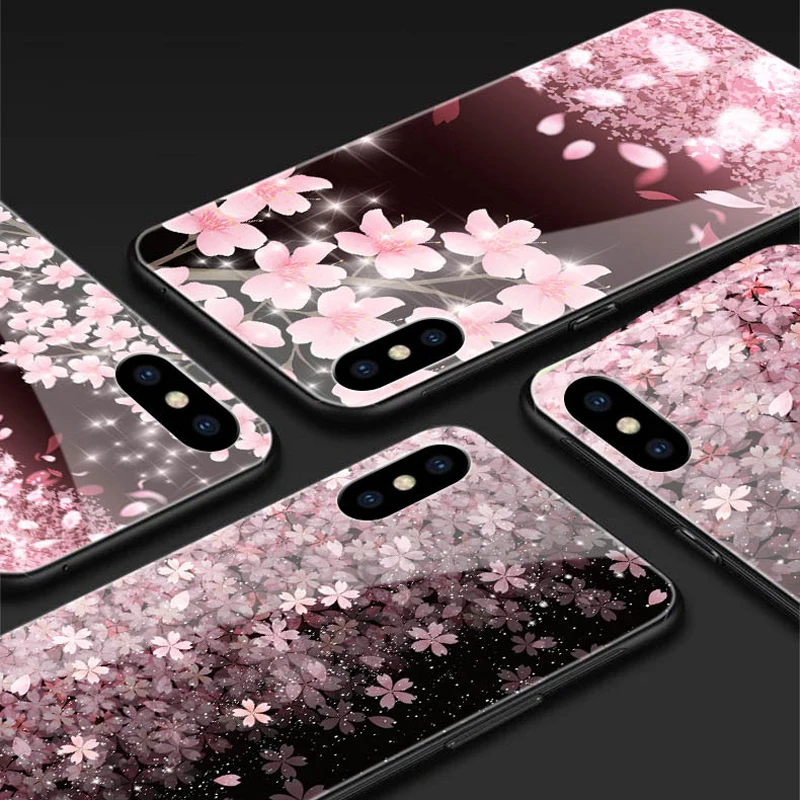Стеклянный чехол для телефона Sakura iPhone XS MAX XR задняя крышка из закаленного стекла X
