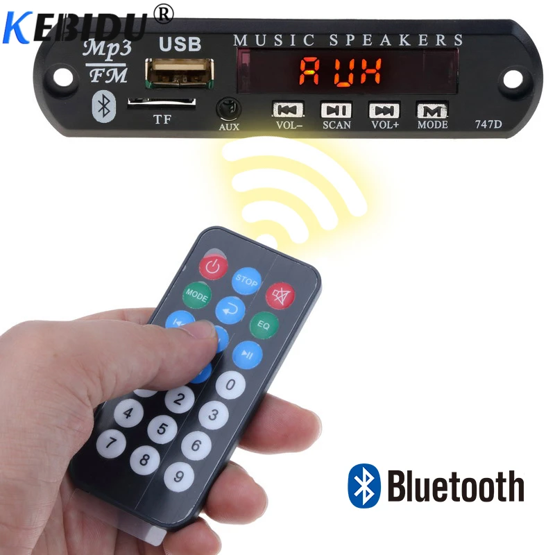Беспроводной MP3 Bluetooth 12 в WMA декодер kebidu плата аудио модуль USB TF FM радио с пультом