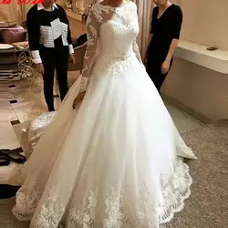 Vestido де Noiva принцесса Длинные Рукава Кантри Свадебные Платья Турция Свадебные Платья Из Бисера Талия Халат де Mariage Невесты