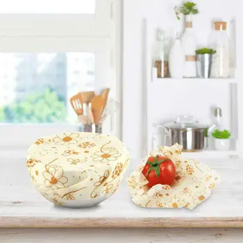 

Natural Reusable Beeswax Food Wrap-Size Medium (20*20,28*28,35*35)-Set of 3 Home Storage Saran Wrap Bag