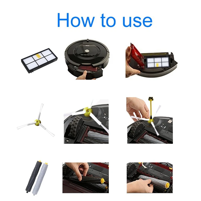 

Replacement Kit For Irobot Roomba 800 900 Series 805 860 870 871 880 890 960 980 Robotic Vacuum Cleaner Accessory With 4 Roller,