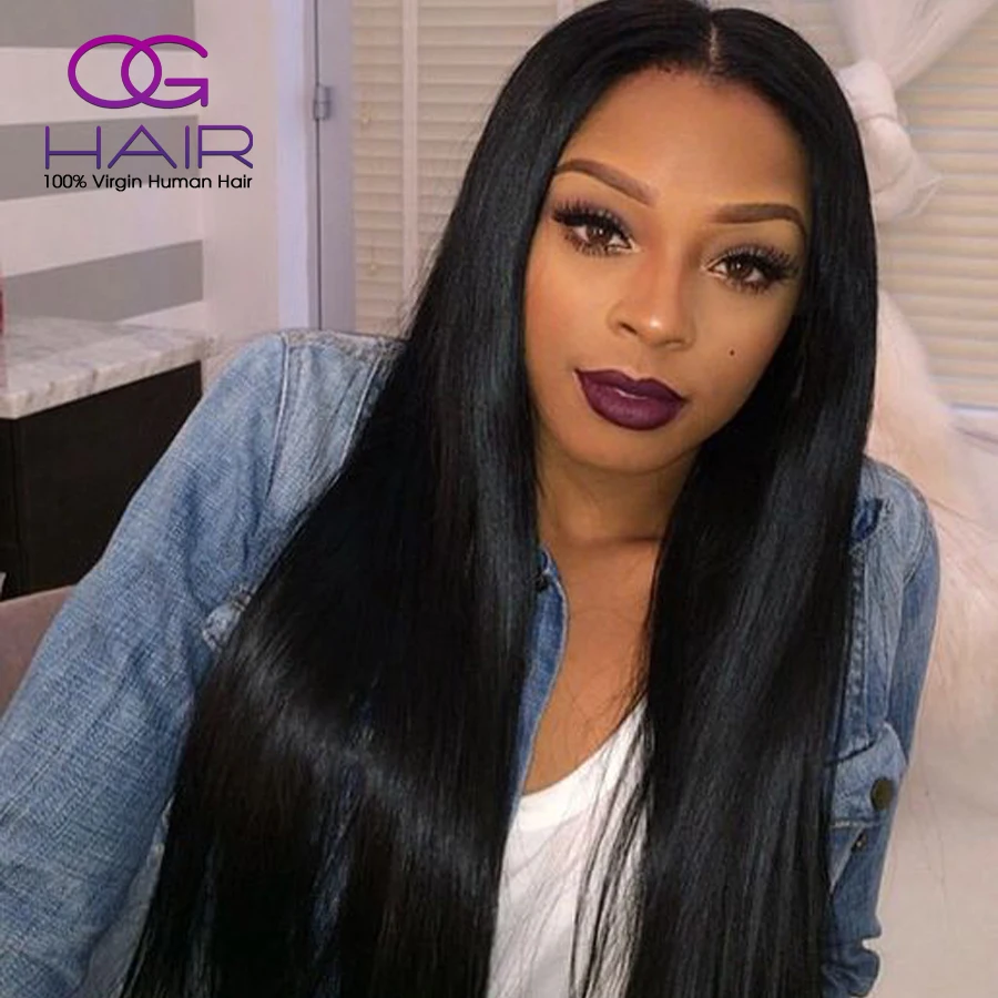 Raw Indian Hair Lace Frontal Wigs Indian Virgin Hair Straight Lace