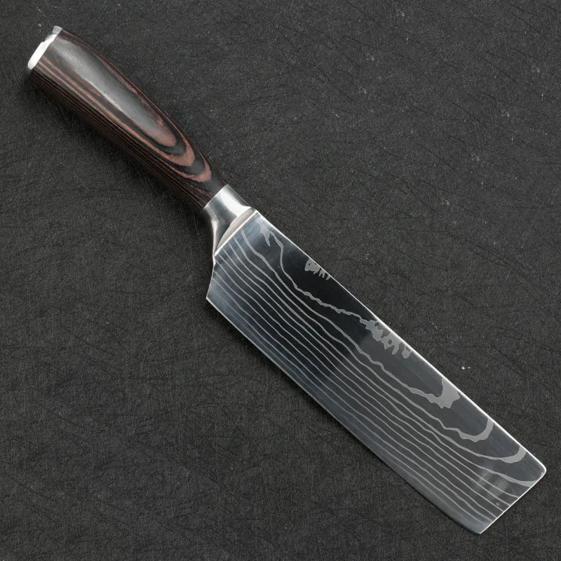 Профессиональный 8 дюймов дамасский нож шеф-повара японский 7cr17 ножи из нержавеющей стали для резки мяса острое лезвие нож Инструменты для приготовления пищи - Цвет: 7inch cleaver knife