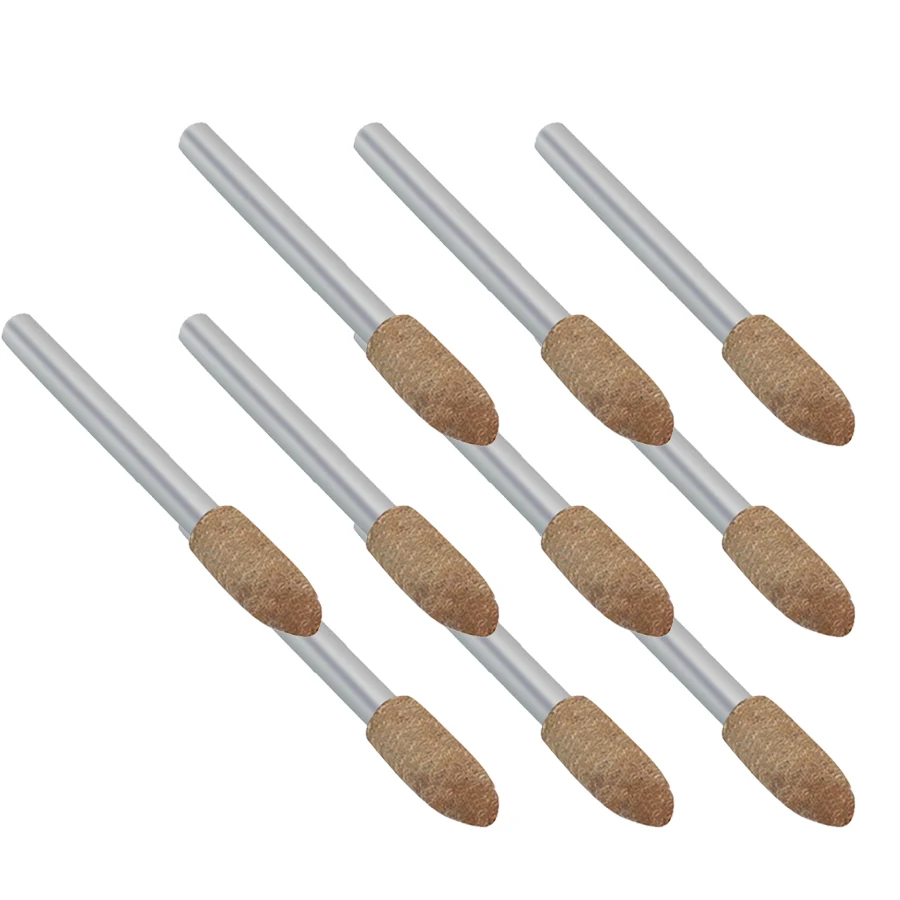 10pcs Bullet Felt Buffing Polishing Wheel Dremel Accessoris Leather