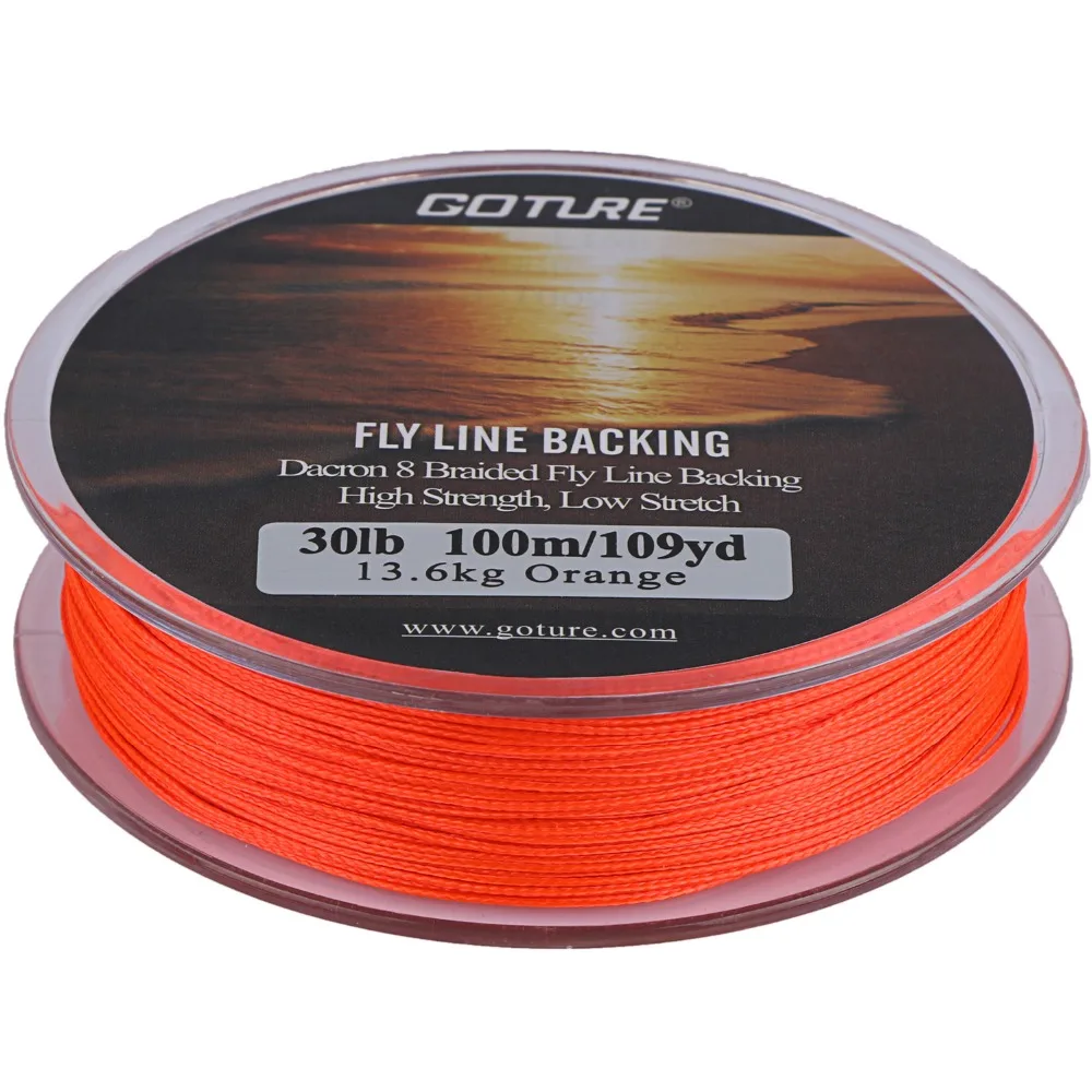 Goture 8 Strands Fly Fishing Backing Line 100M/109YRD 20LB 30LB Dacron Braided Fly Fishing Line Carp Bass Trout Fishing Tackles