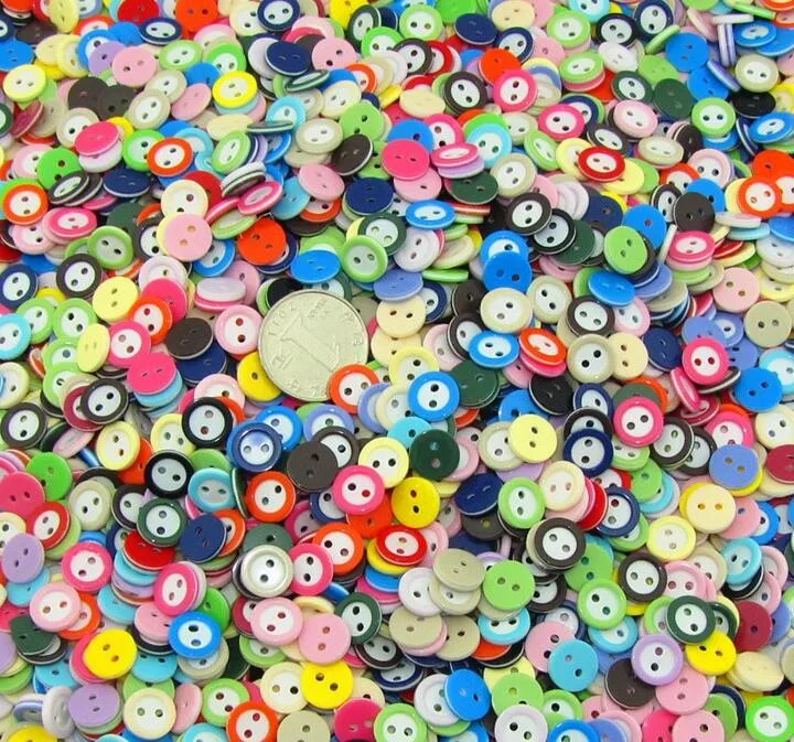 11 мм 200 шт много пластиковых кнопок милый bady ремесло/Шитье/кукла смешанных цветов