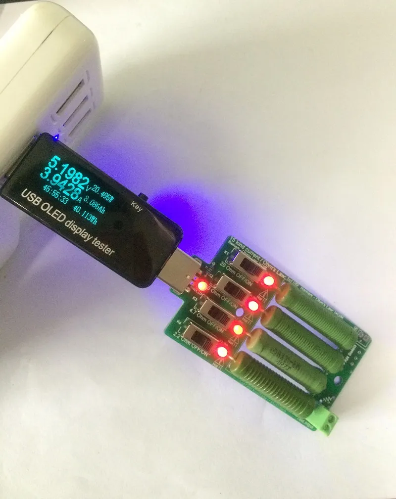 USB 5 V Réglable Commutateur électronique de charge décharge résistance 15 Courant Testeur
