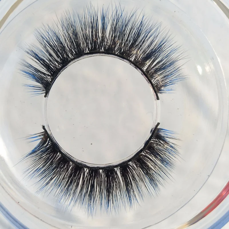 

YOKPN Exaggerated Color False Eyelashes Blue Black Cross Long Natural Fake Eyelashes Stage Show Makeup Thick Eye Lashes