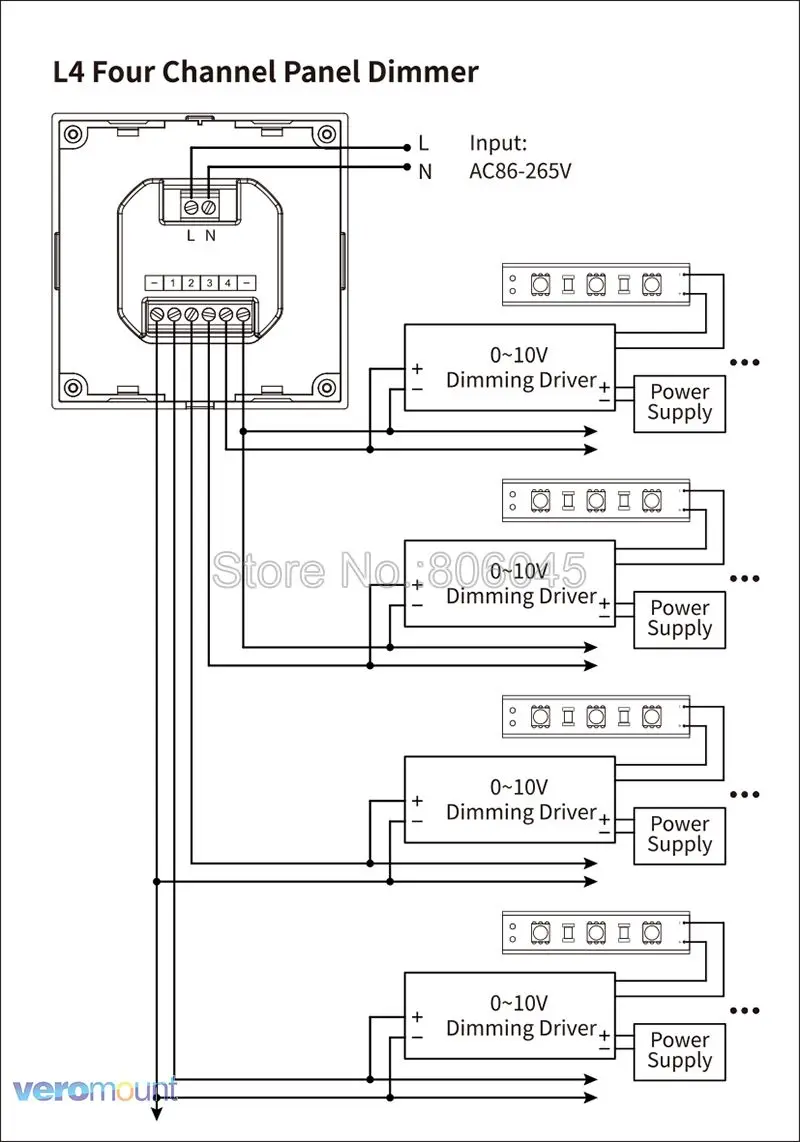 Mi свет L1 AC110V 220 V 1-канал 0 ~ 10 V Панель диммер использования с mi. свет 0-10 V тусклый mi нг драйвер LS4 для одного Цвет Светодиодные ленты