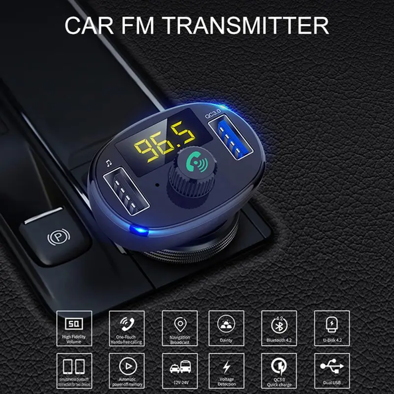 Автомобильный FM трансмиттер VicTsing с двумя USB портами 5 В/3 А|FM-трансмиттеры| |