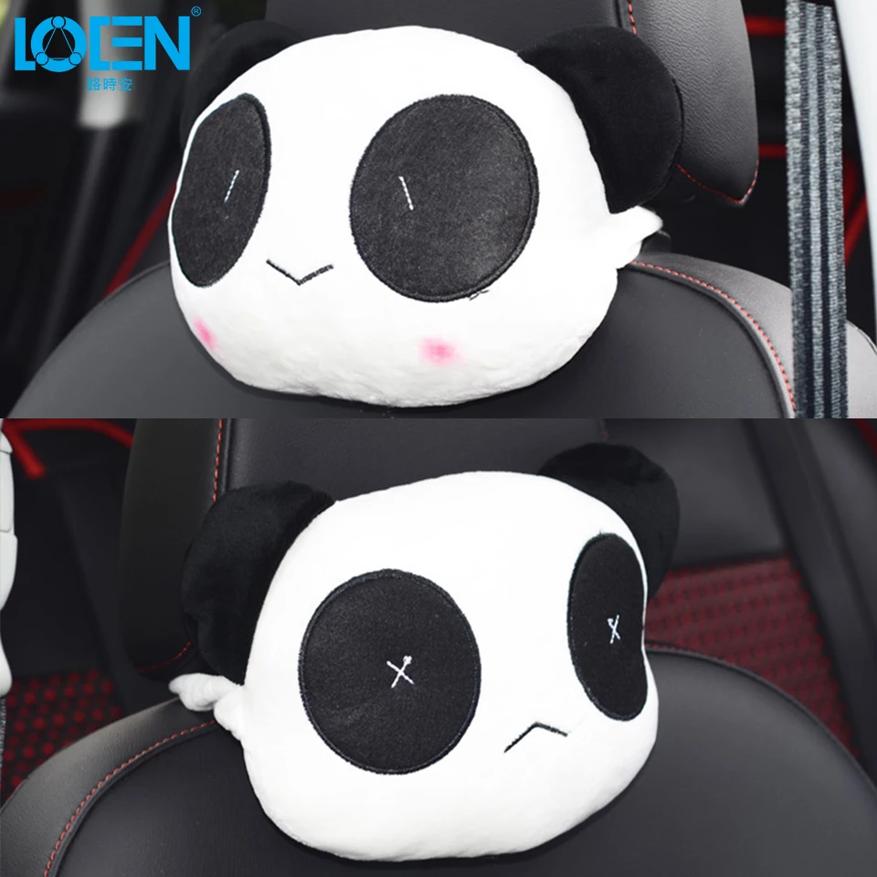 1PCS Car Headrest Cushion Artificial Plush Neck Pillow Cartoon Lovely
