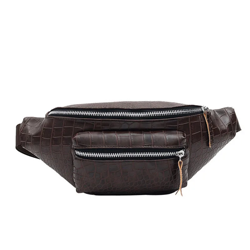 

MAIOUMY Fashion Men Retro Pure Color Alligator Leather Crossbody Chest Bags Hollow Out Zipper Flowers Messenger Bags hot June 6