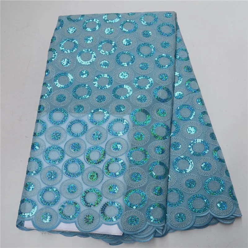 

(5yards/pc) Latest design hand cut African organza lace fabric teal green Nigerian sequins lace fabric for wedding